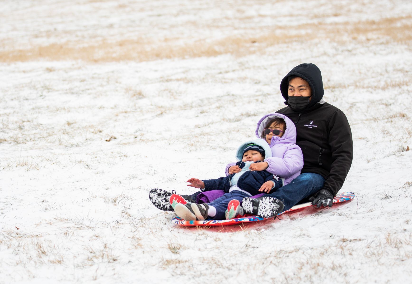 Sledding at Art Hill